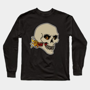 Flaming Skull Long Sleeve T-Shirt